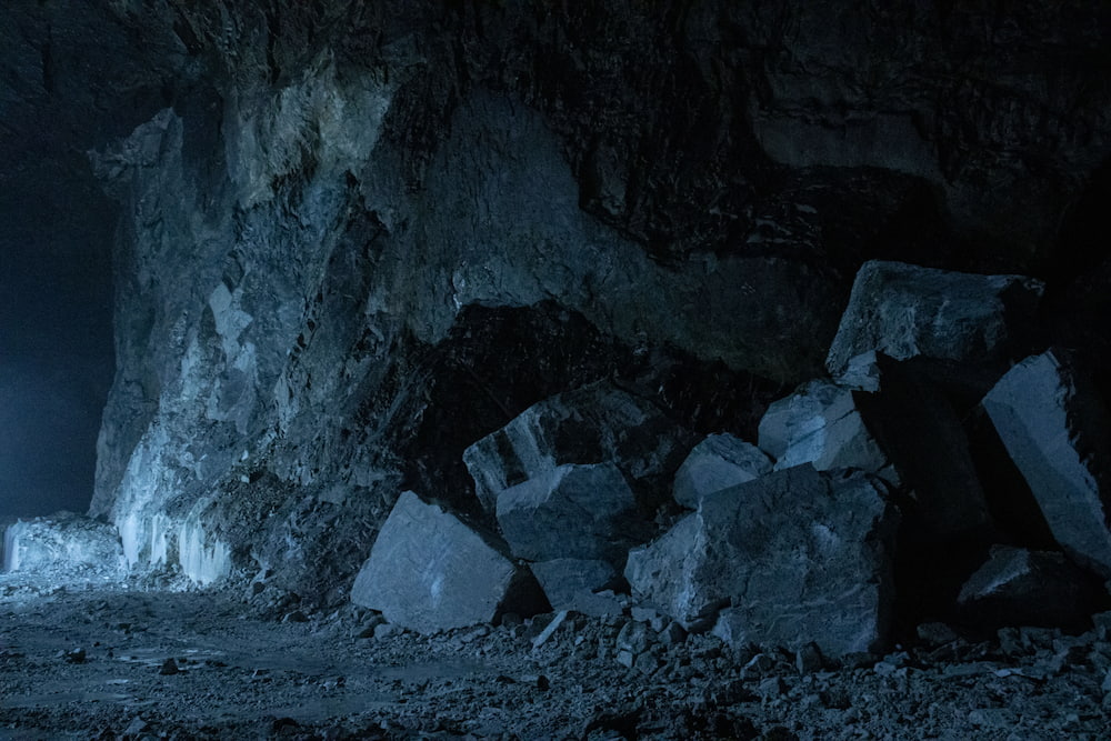 Collapsed underground cave site