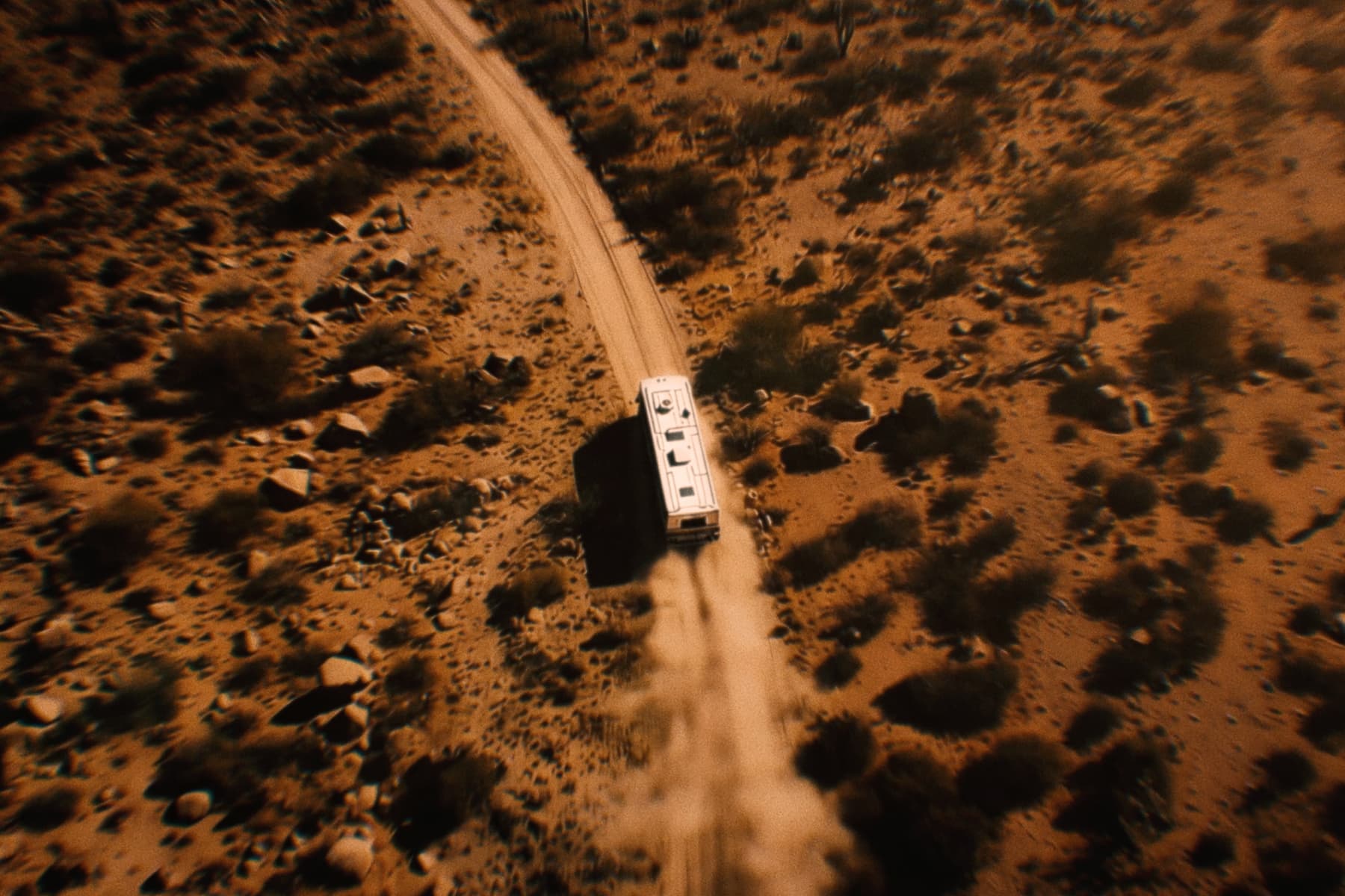 An abandoned blood donation bus found near the desert