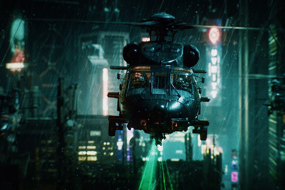 A chase unfolding in the city center