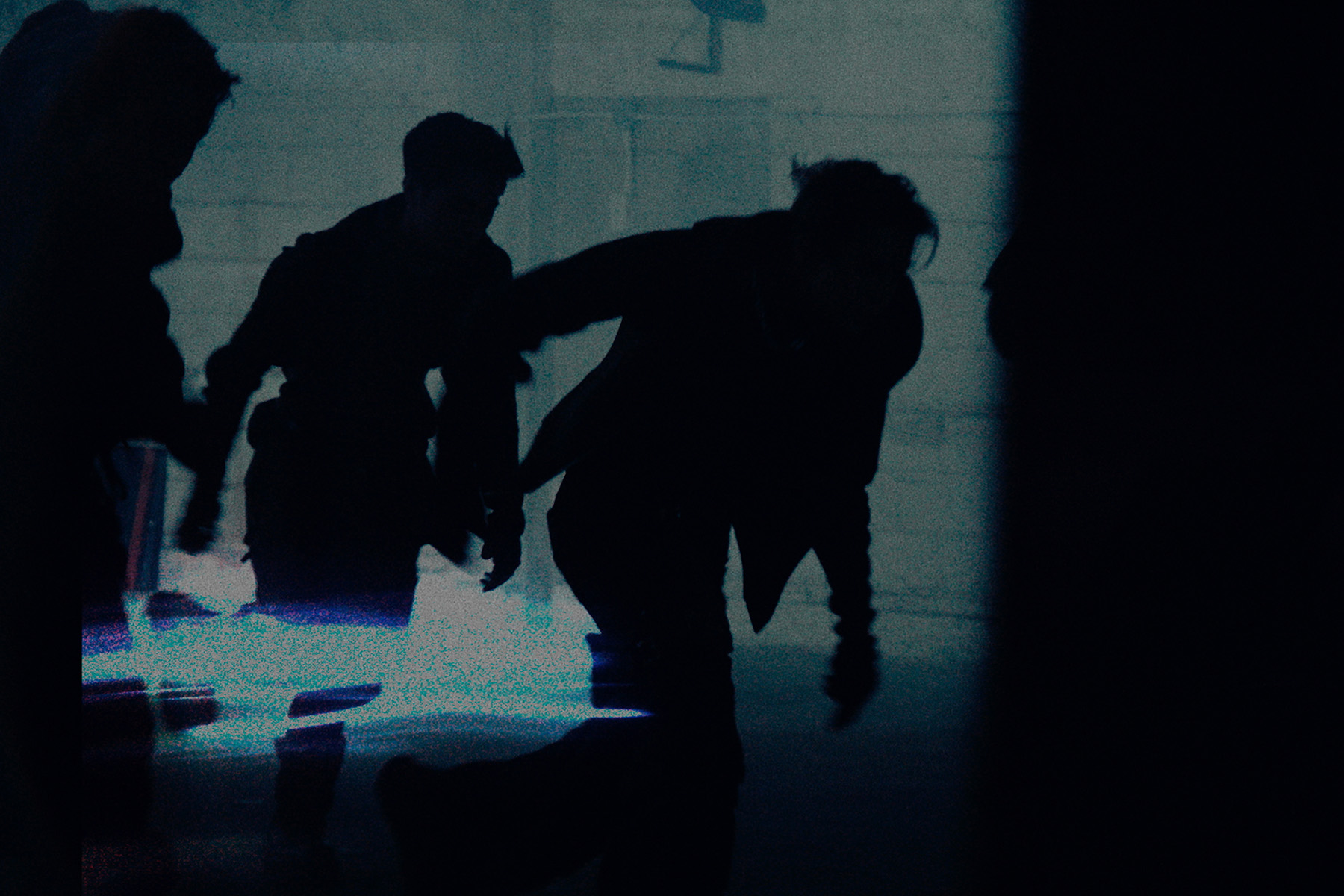 Vampire chase unfolding in the middle of the city center