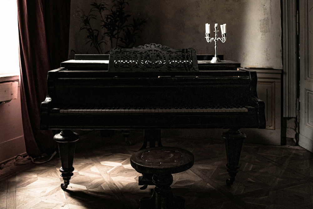 A vampire listening to music in the quiet of the night