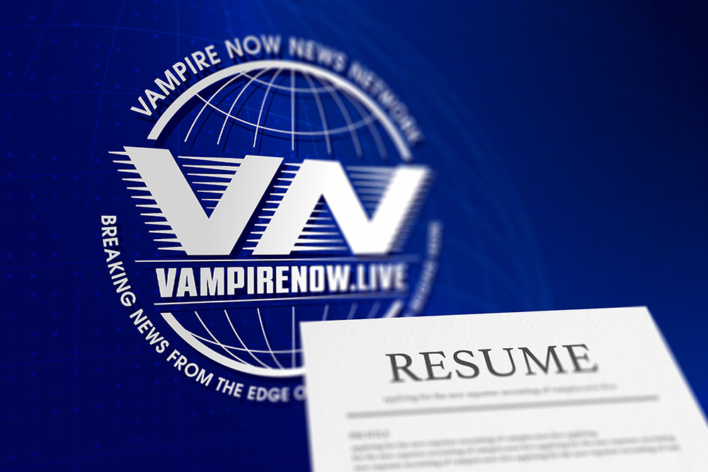 Vampire Now Reporter Auditions in Uproar Over Face Identical to Fugitive Vampire